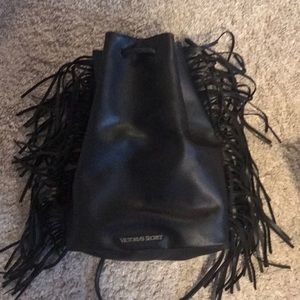 Leather fringe Victoria's Secret bag
